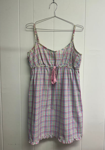 M/L pastel gingham mini dress