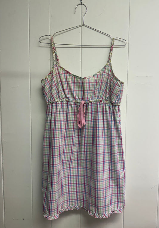 M/L pastel gingham mini dress