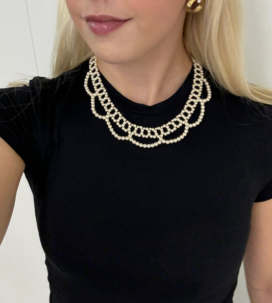 Vintage Pearl Collar Necklace