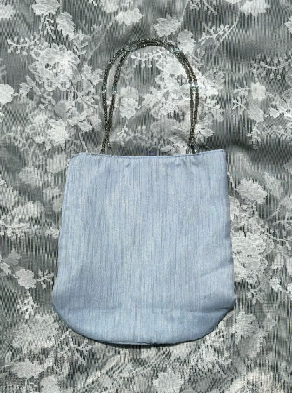 Y2k Shimmer Light Blue Beaded Purse