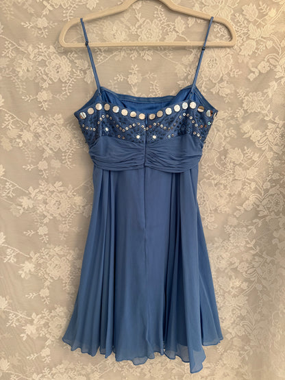 4/6 Y2k BCBG Blue Mini Dress- AS IS