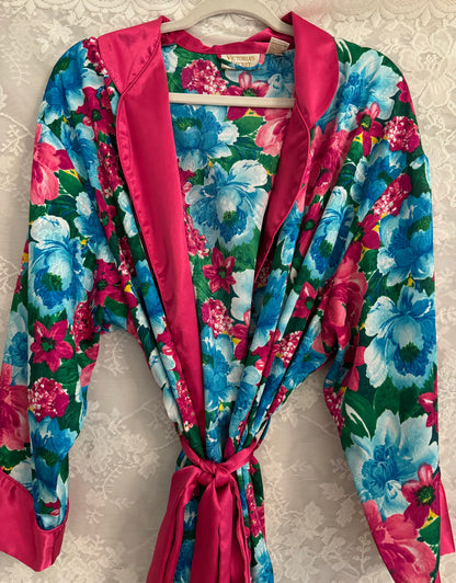 M/L Vintage Victoria's Secret Gold Label Floral Robe