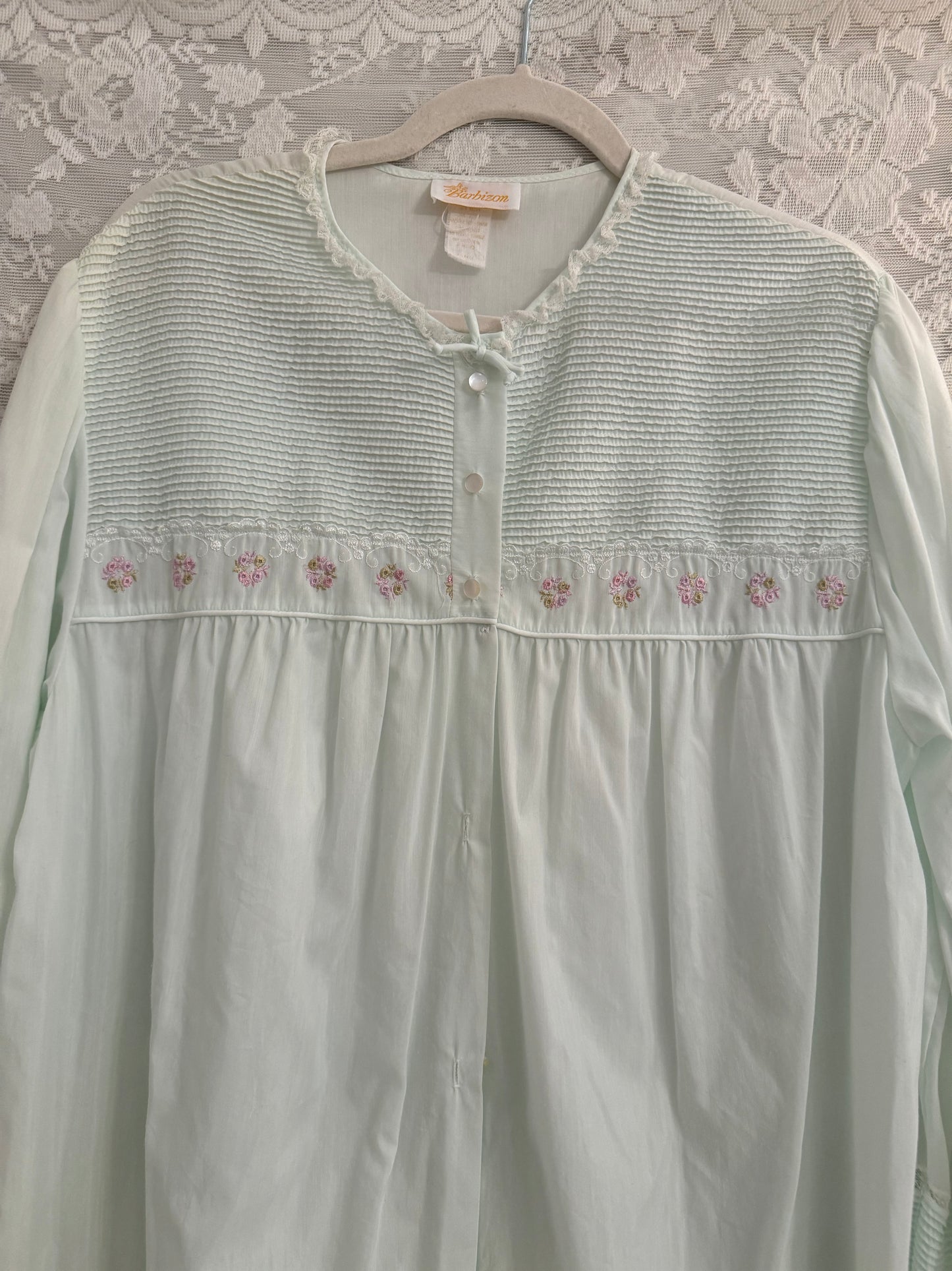 XL Vintage Mint Green Dressing Gown