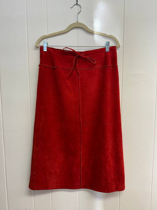 4/S Vintage Suede Red Maxi Skirt