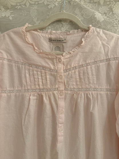 L/XL Vintage Pink Bow Laura Ashley Nightgown