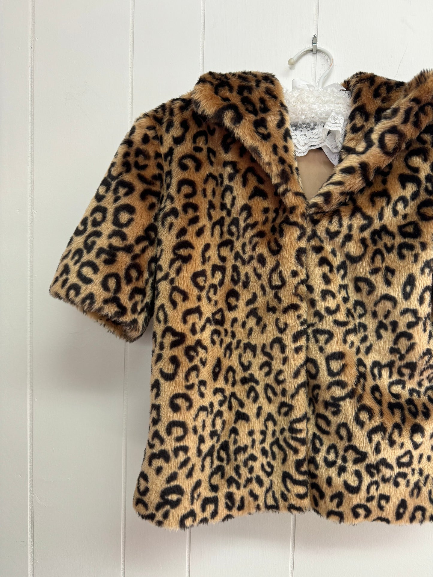 S 90s/Y2k Cheetah Short Sleeve Coat