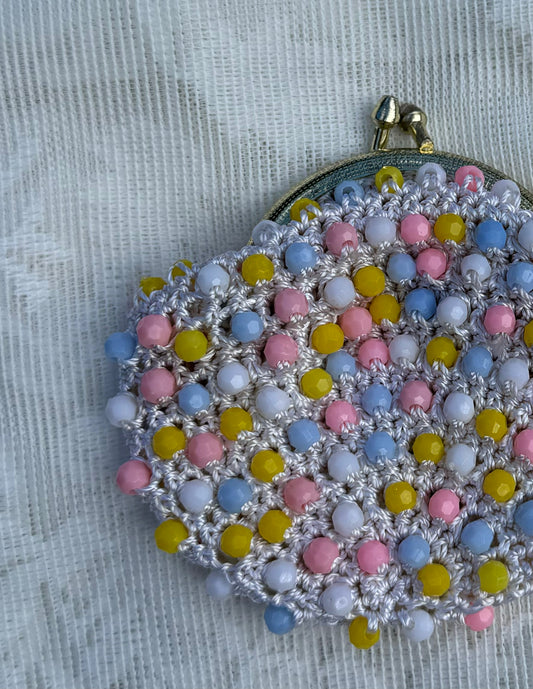 Vintage Pastel Knit Coin Purse