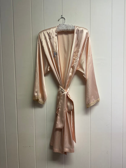 S/M Vintage Peach Butterfly Robe