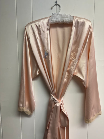 S/M Vintage Peach Butterfly Robe