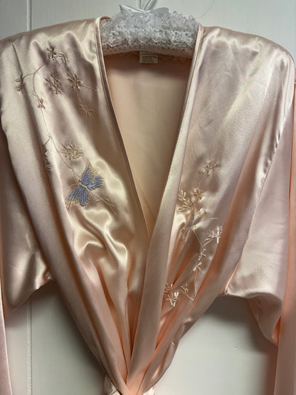 S/M Vintage Peach Butterfly Robe