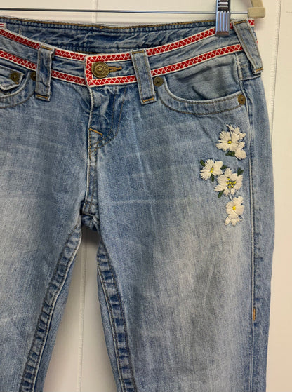 2/26 Y2k True Religion Flower Jean