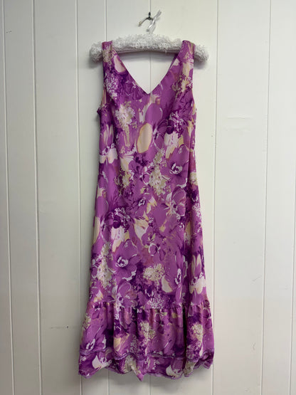 12/L Purple Flower Midi Dress