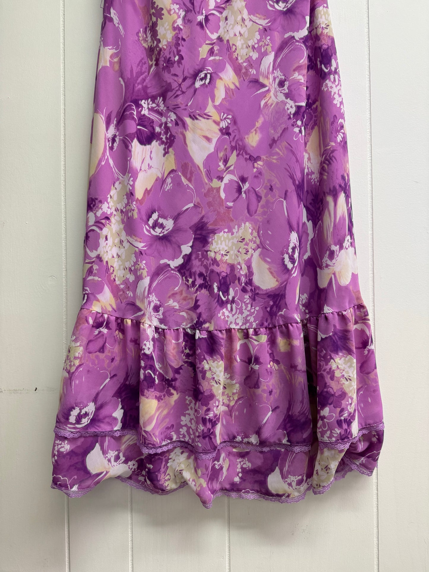 12/L Purple Flower Midi Dress