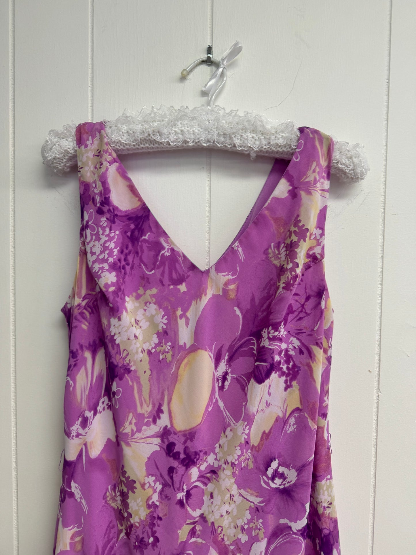 12/L Purple Flower Midi Dress