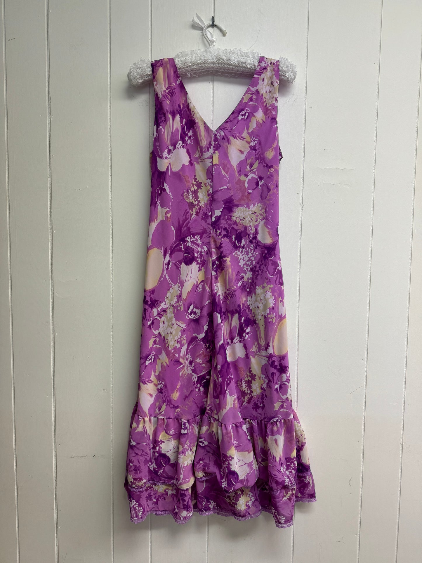 12/L Purple Flower Midi Dress