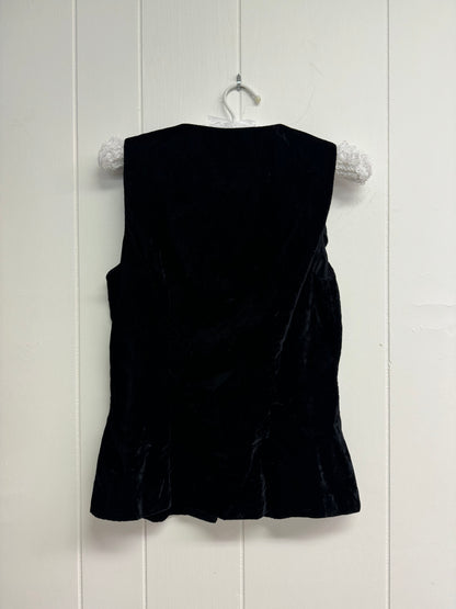 S Black Velvet Vest