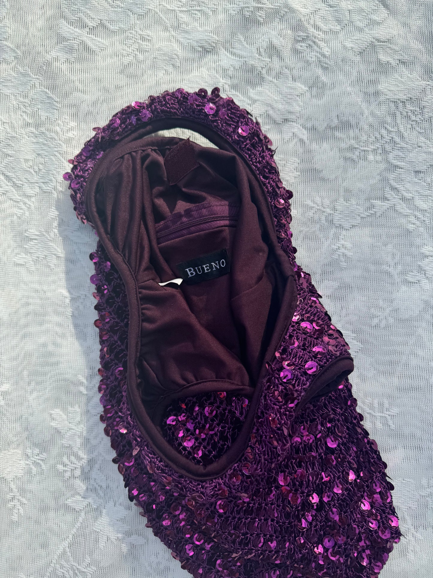 Y2k Purple Sequin Slouchy Bag- AS IS