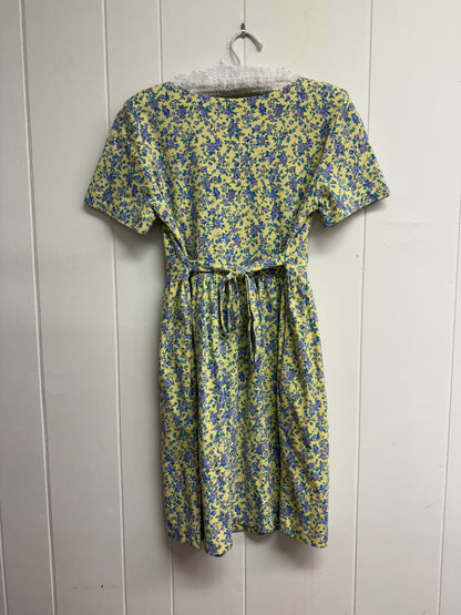 S/M Vintage Yellow/Floral Mini Dress