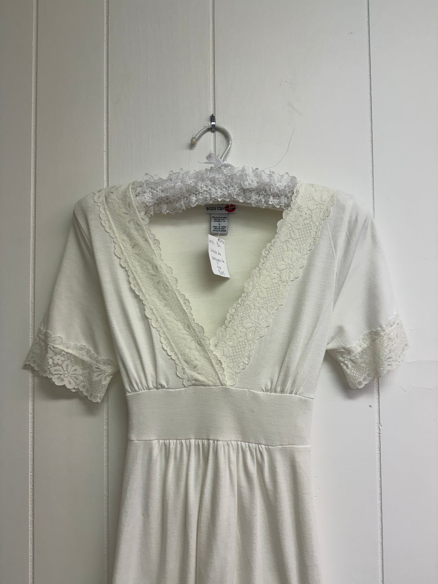 White Lace Babydoll Tie Top-AS IS