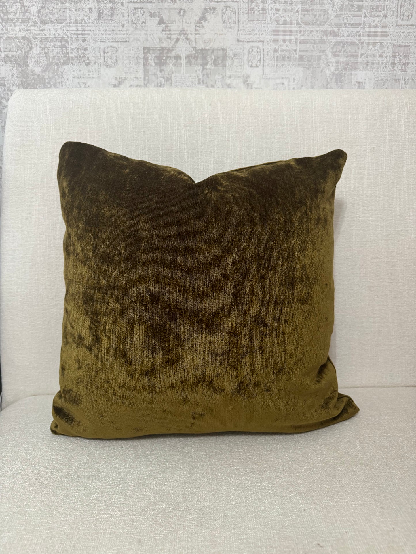 Velvet Dark Green Upholstered Pillow