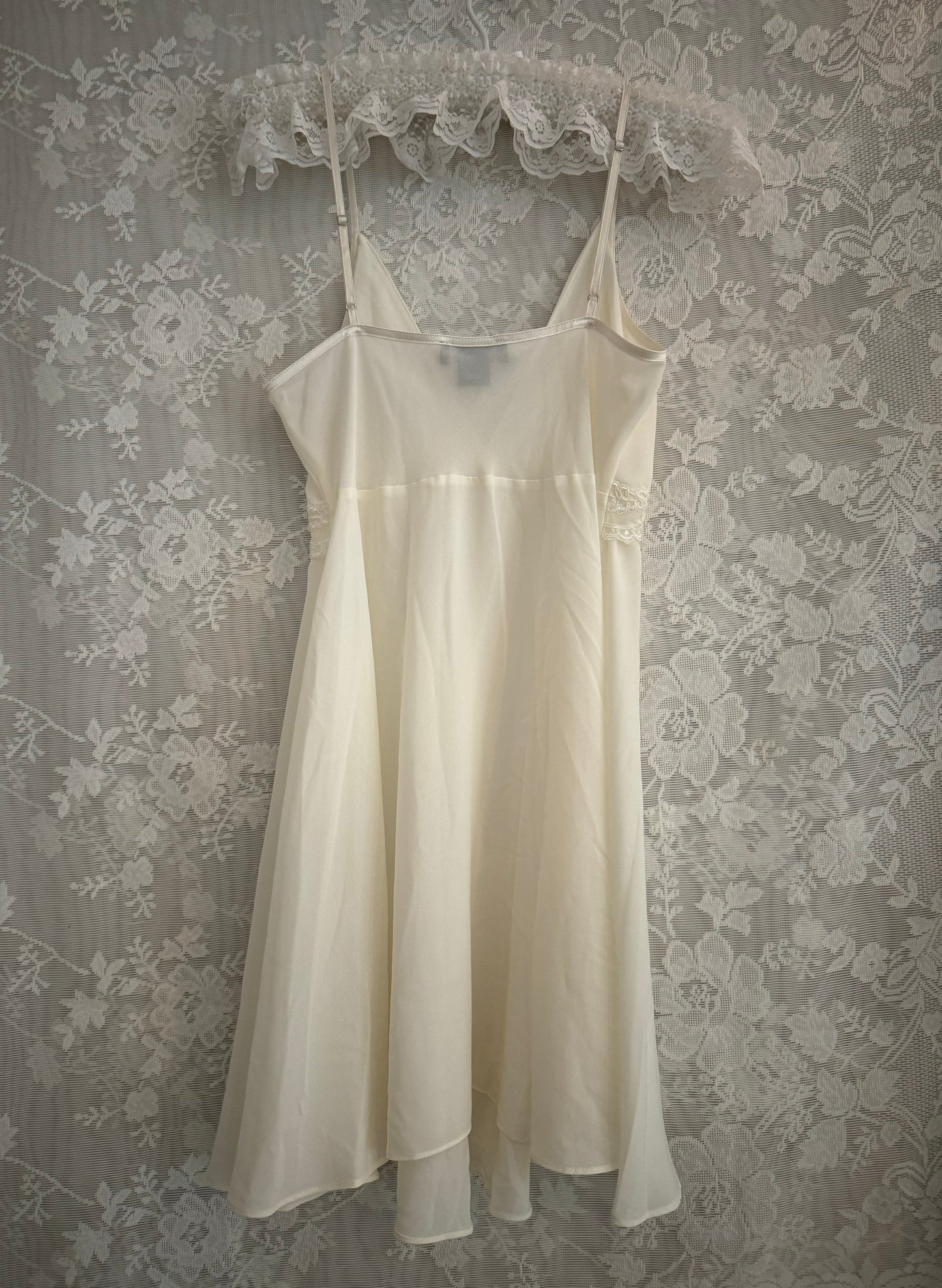 S Vintage White Mini Slip Dress