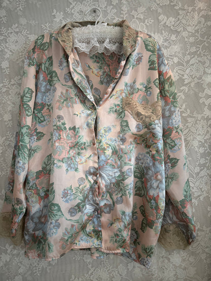 S-L Vintage Floral Pajama Top