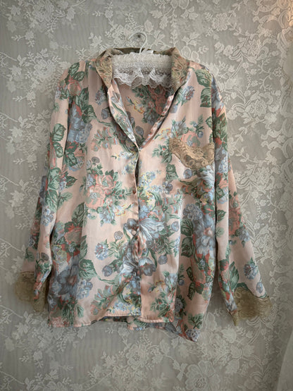 S-L Vintage Floral Pajama Top