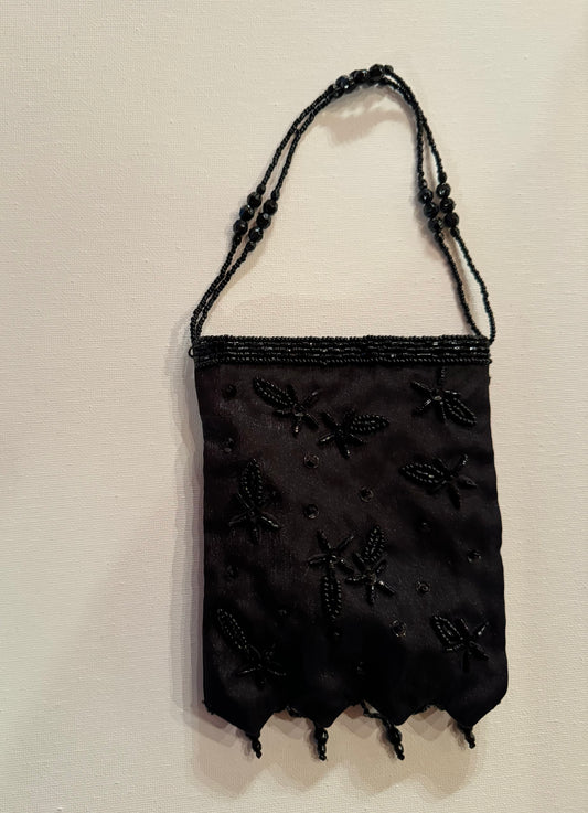 Mini Y2K Black Beaded Bag