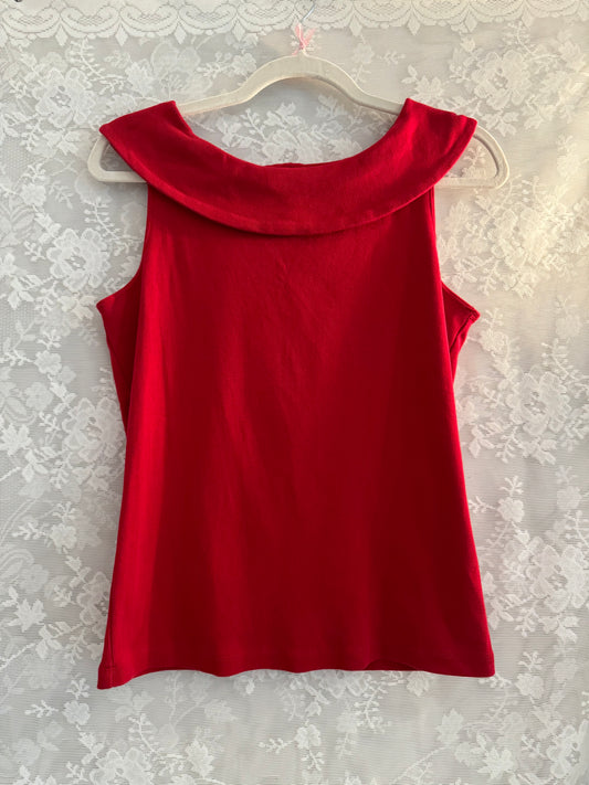 Red Boatneck Top