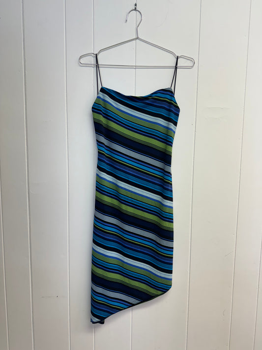 S 90s/Y2k Blue Stripe Midi