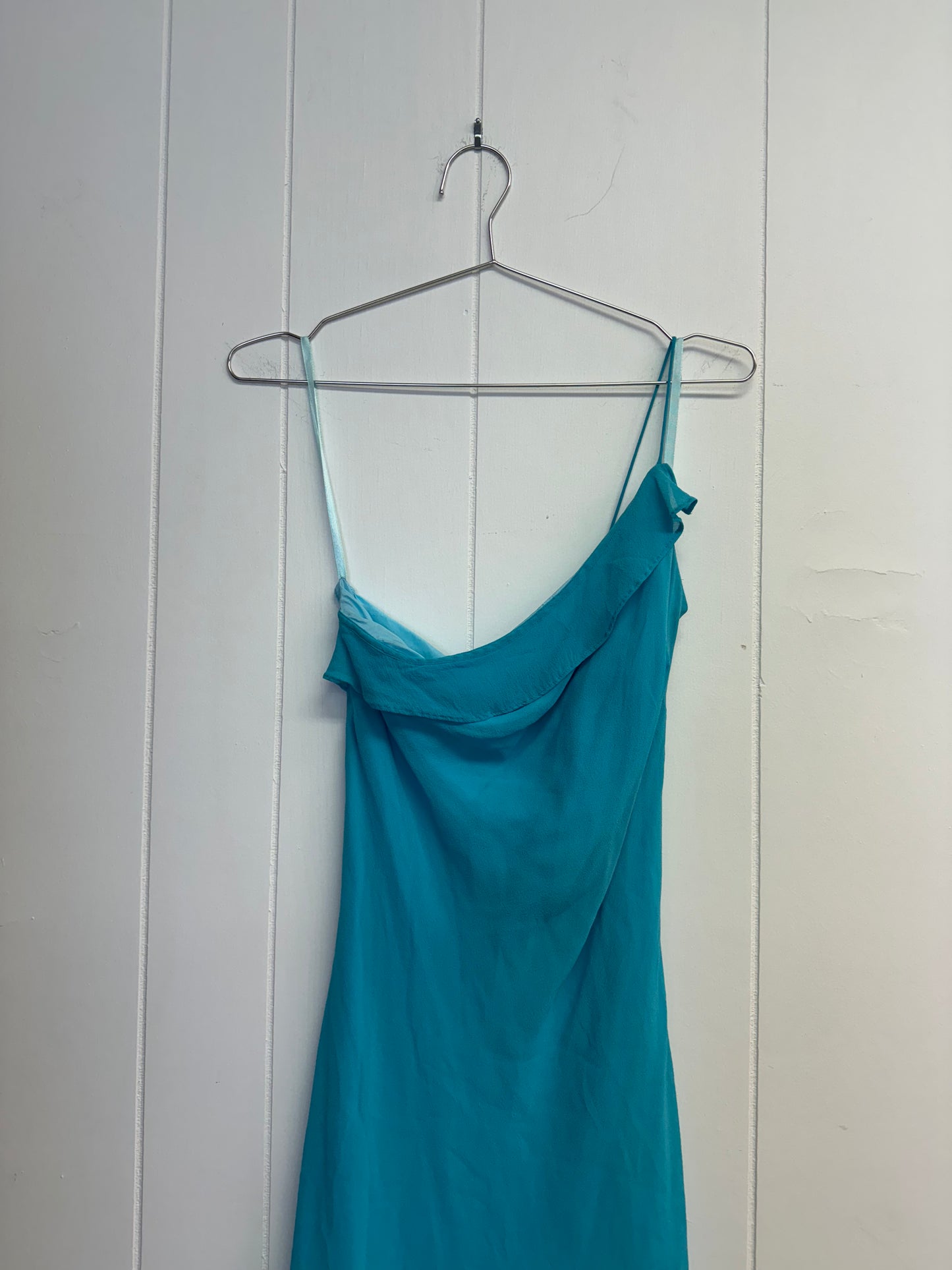 2/4 Y2k Electric Blue Silky Dress