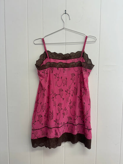 XL Pink tank w/ Lace