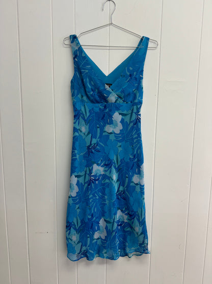 S/M Blue Tropic Midi Dress