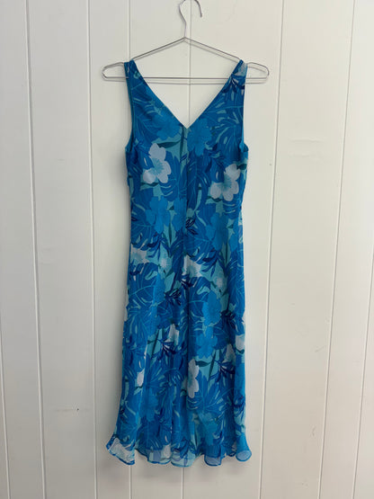 S/M Blue Tropic Midi Dress