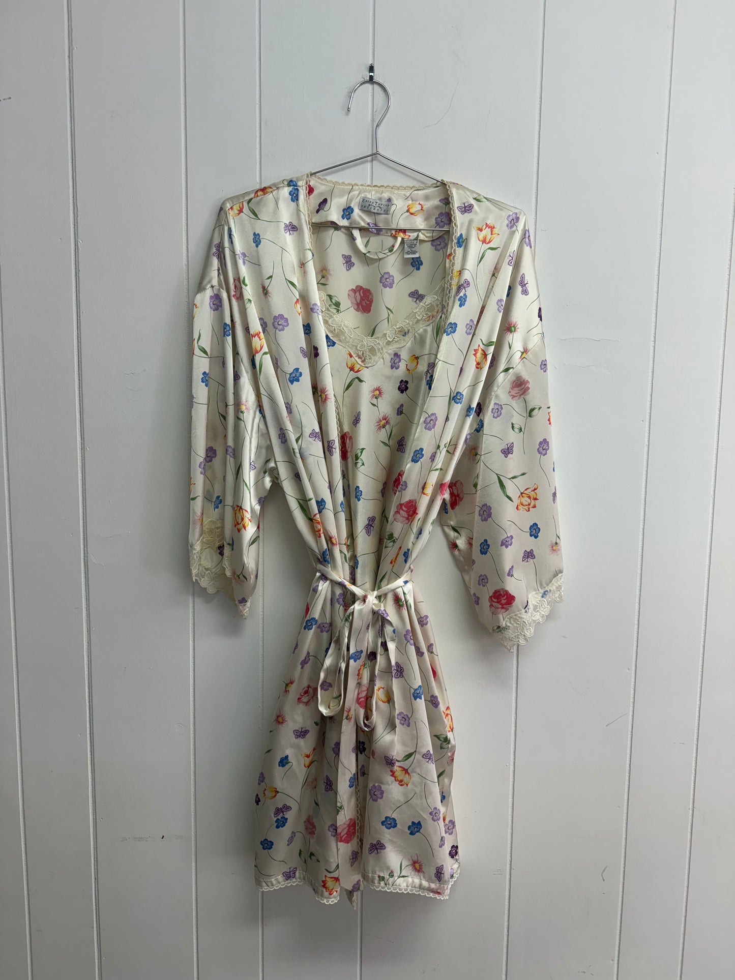 M/L Flower Print Robe & Slip