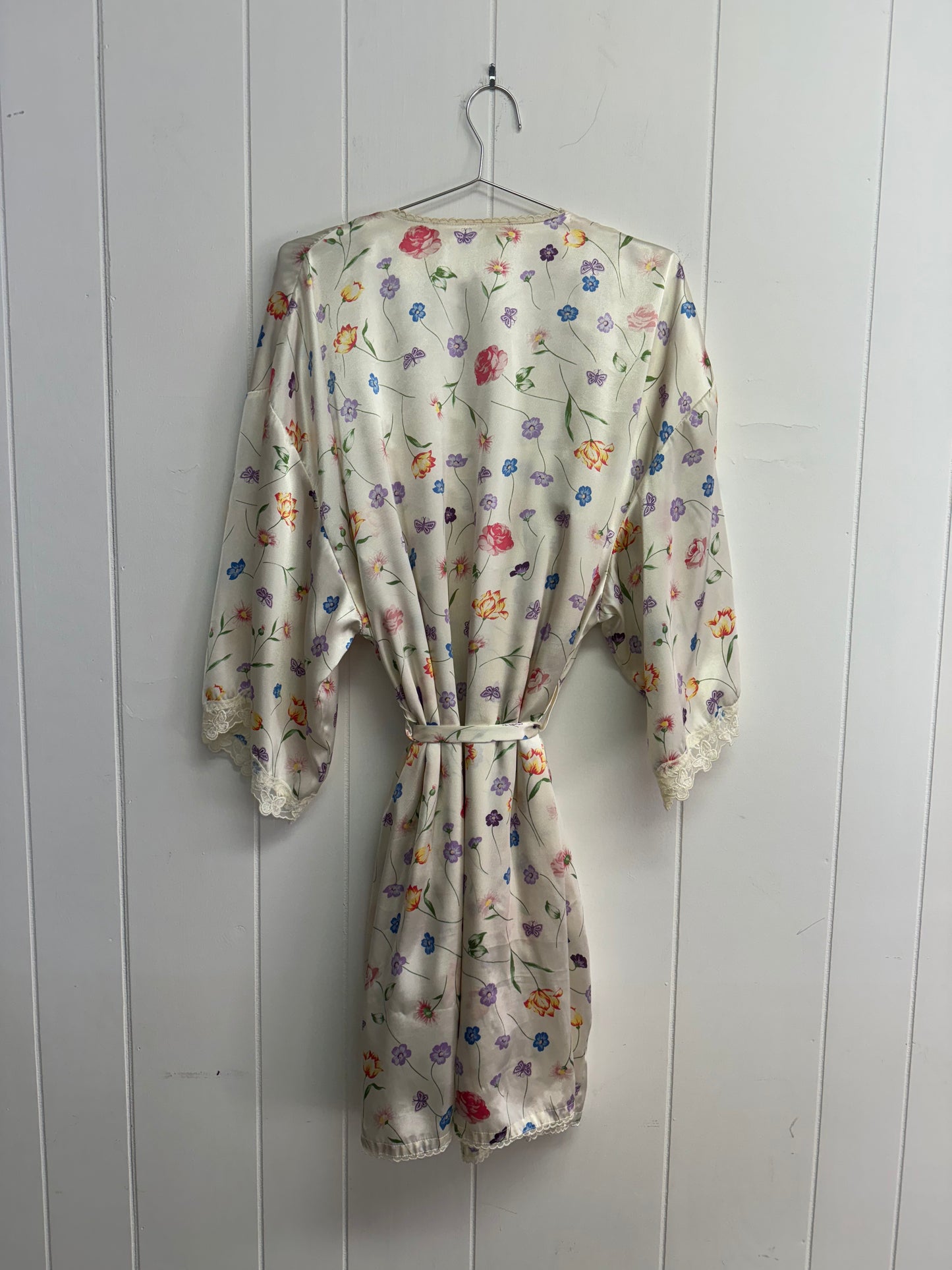 M/L Flower Print Robe & Slip