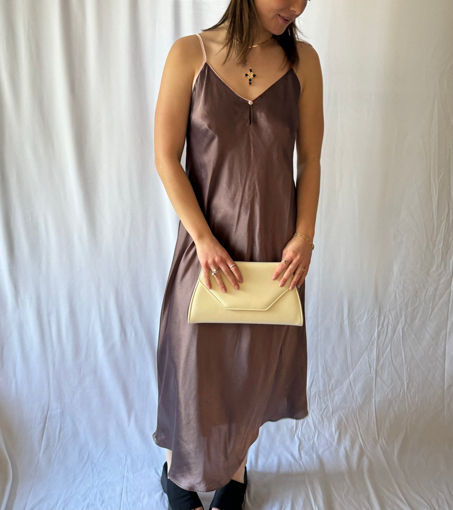 S/M Brown Maxi Slip Dress