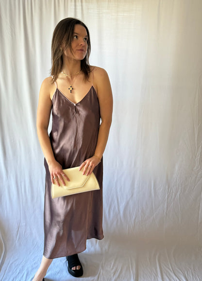 S/M Brown Maxi Slip Dress