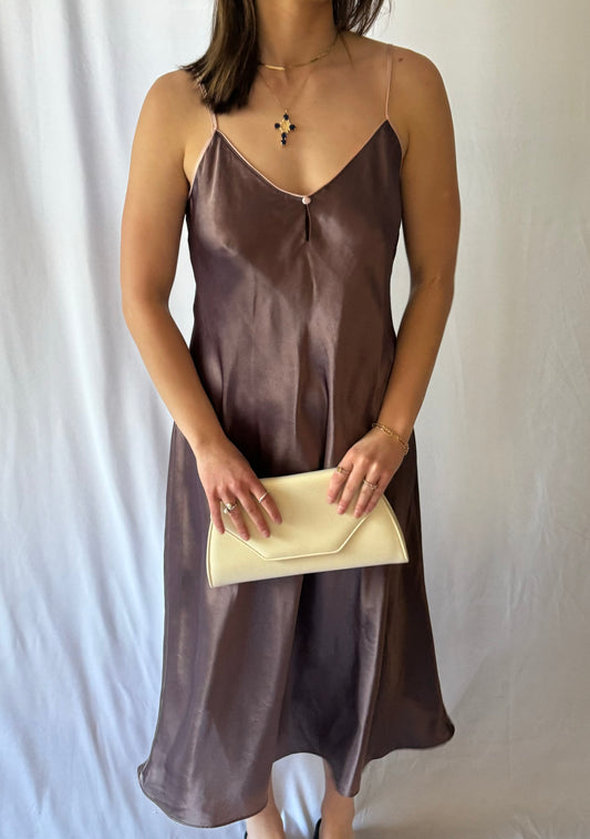 S/M Brown Maxi Slip Dress