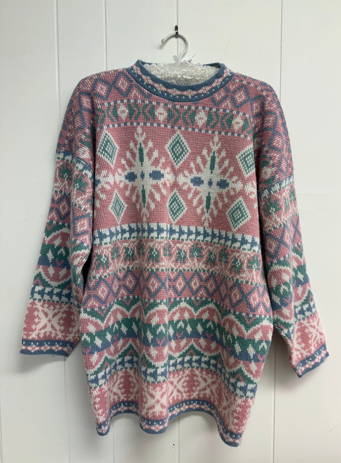 M Vintage 80s/90s Pastel Fair Isle Sweater