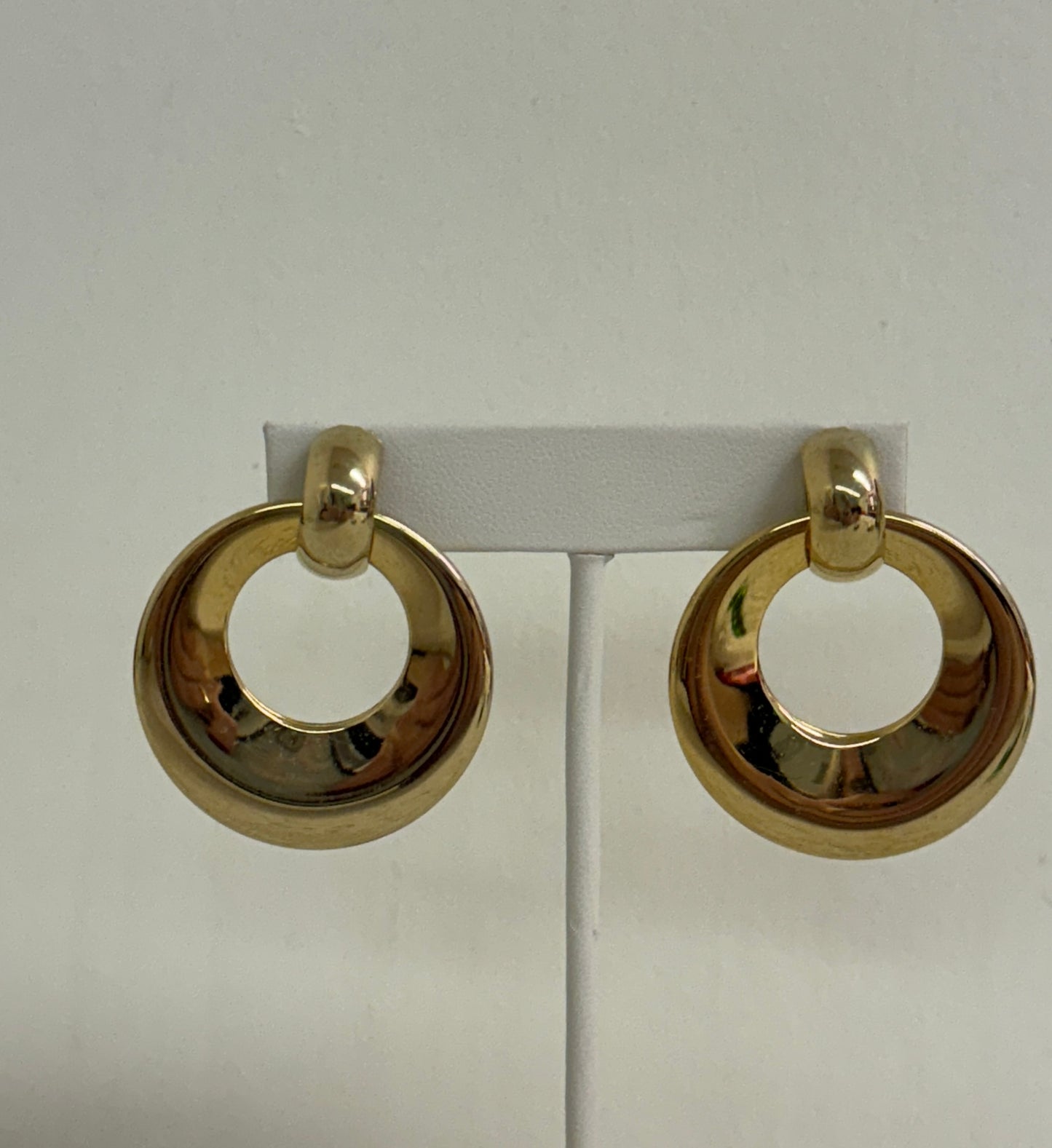 Vintage Wide Gold Circle Earrings