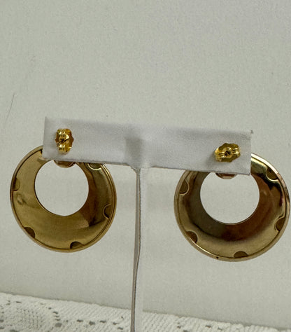 Vintage Wide Gold Circle Earrings