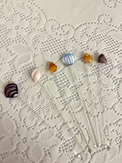 Vintage Seashell Cocktail Stirrers