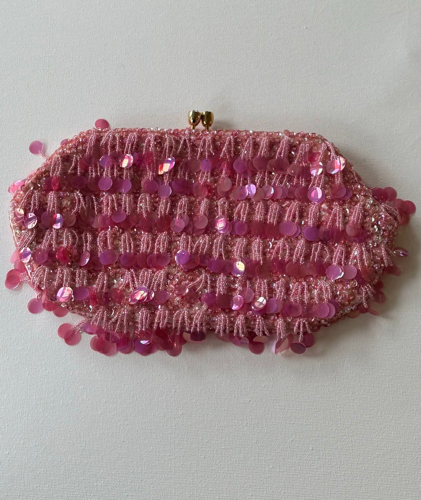 Vintage/Y2k Pink Beaded Clutch