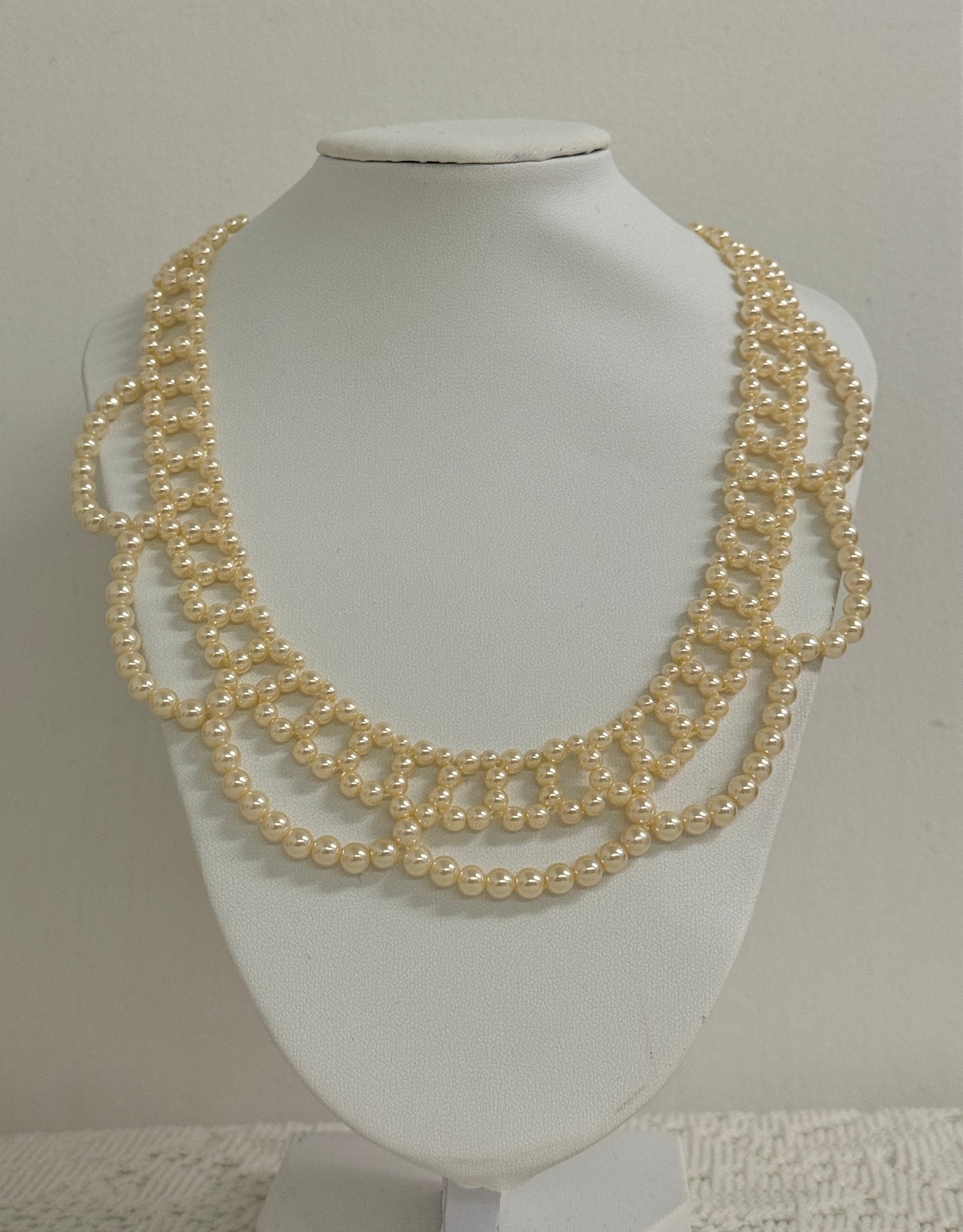 Vintage Pearl Collar Necklace