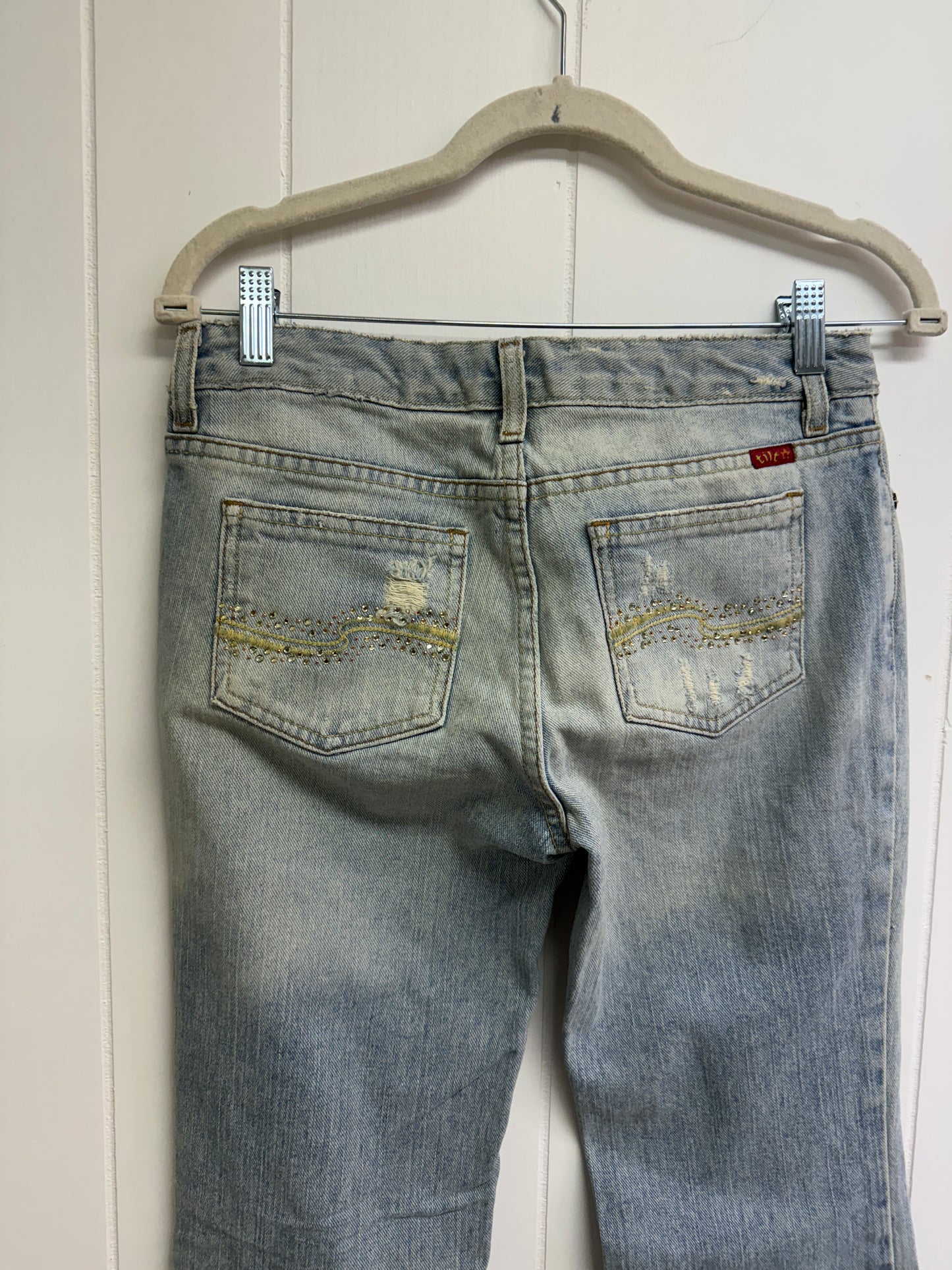 2/26S Light-Wash Rhinestone Jeans