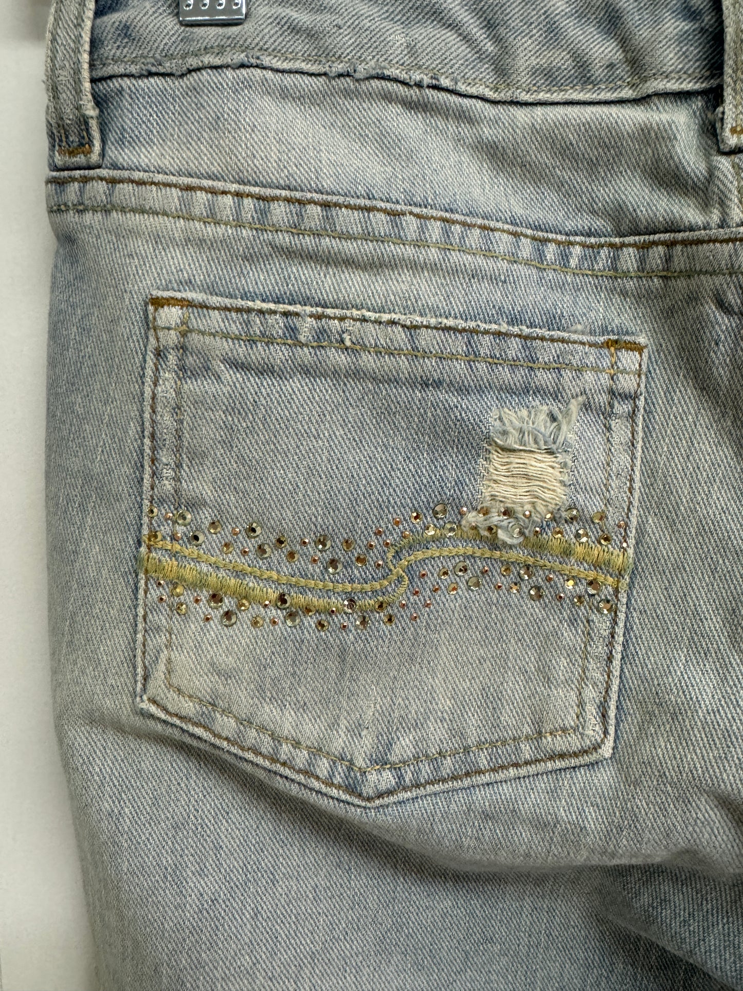 2/26S Light-Wash Rhinestone Jeans