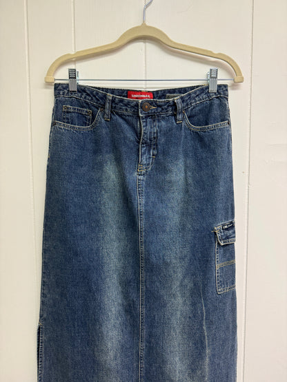 5/S 90s/Y2k Denim Cargo Maxi Skirt