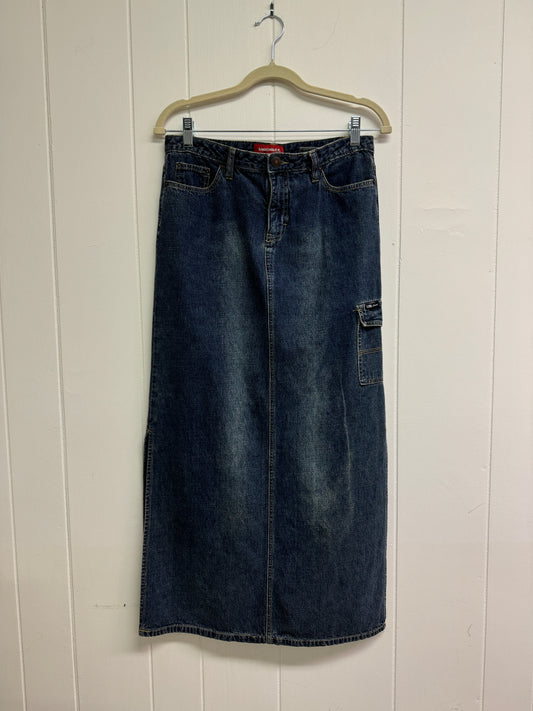 5/S 90s/Y2k Denim Cargo Maxi Skirt