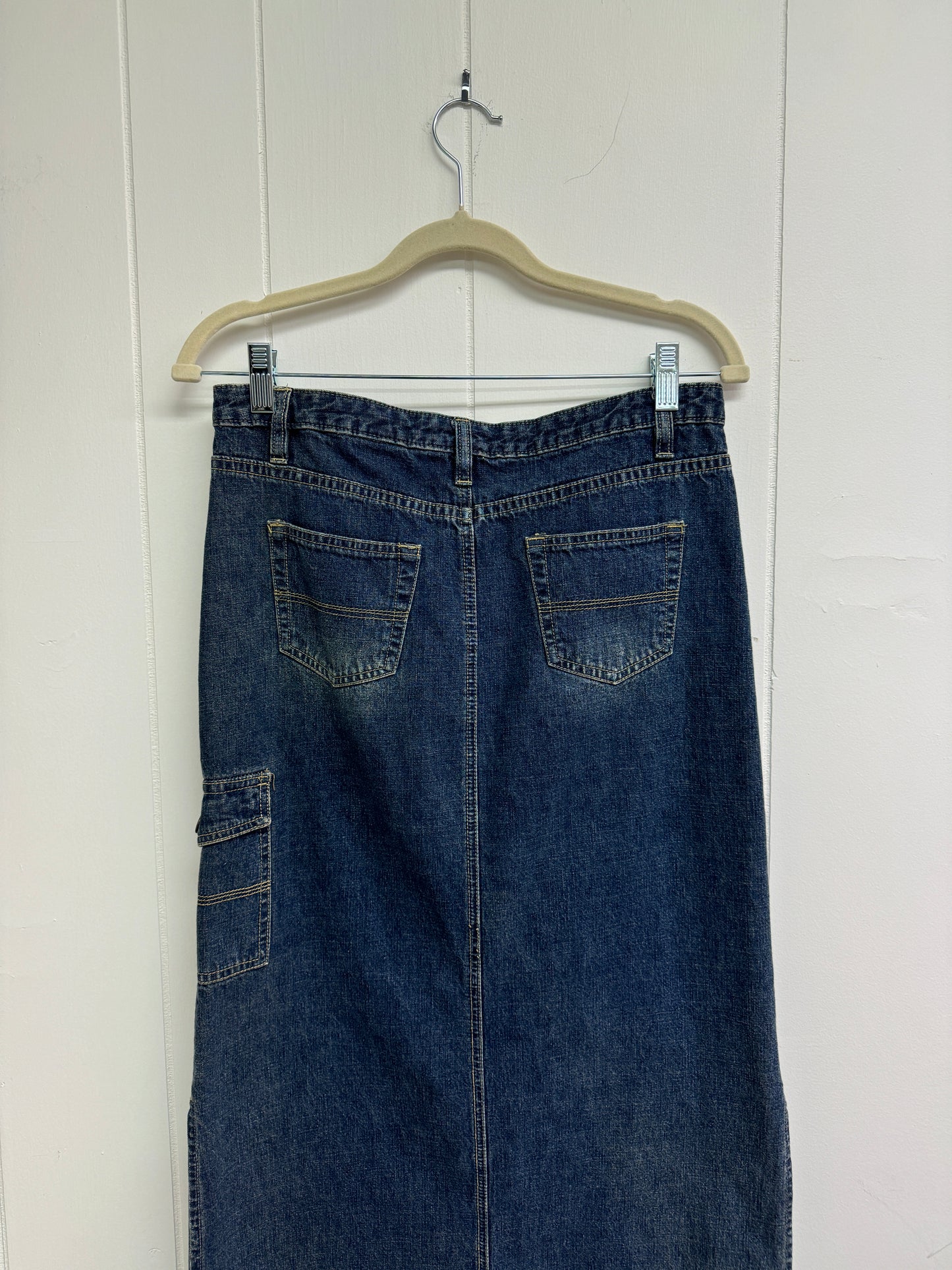 5/S 90s/Y2k Denim Cargo Maxi Skirt